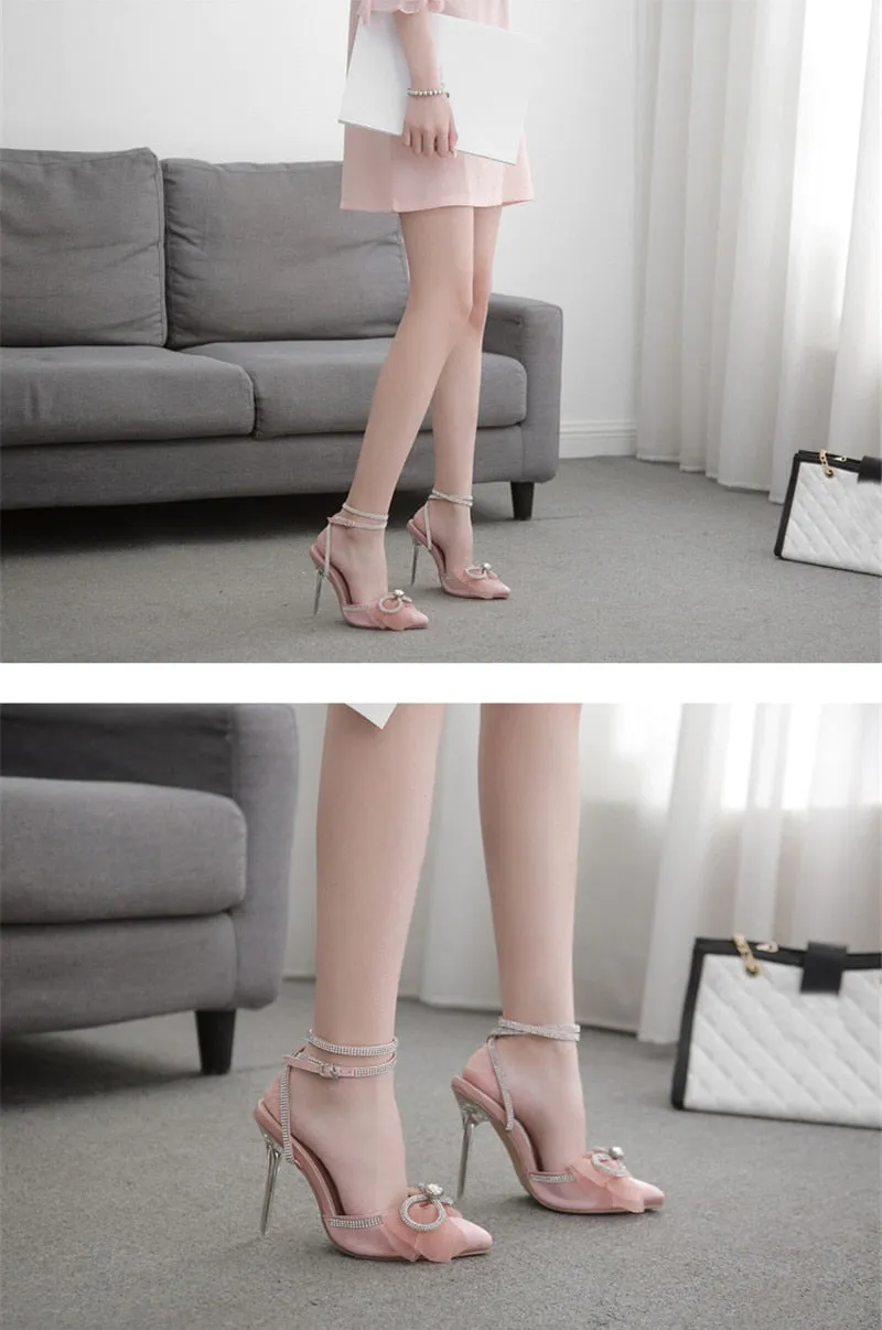 Pink Pumps Crystal  Summer Lady Shoes