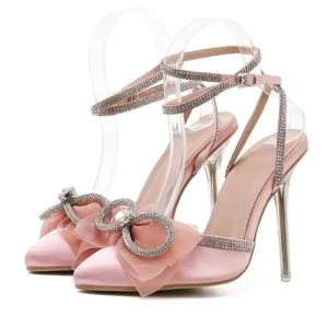 Pink Pumps Crystal  Summer Lady Shoes