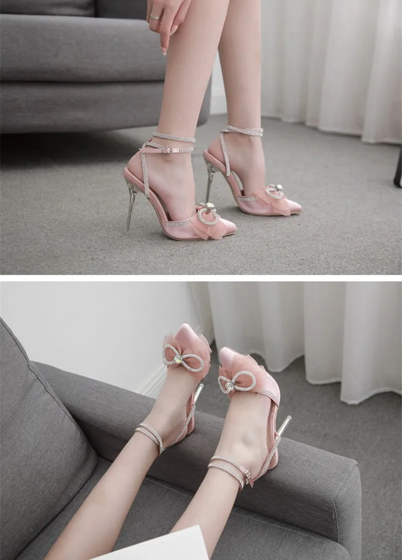 Pink Pumps Crystal  Summer Lady Shoes