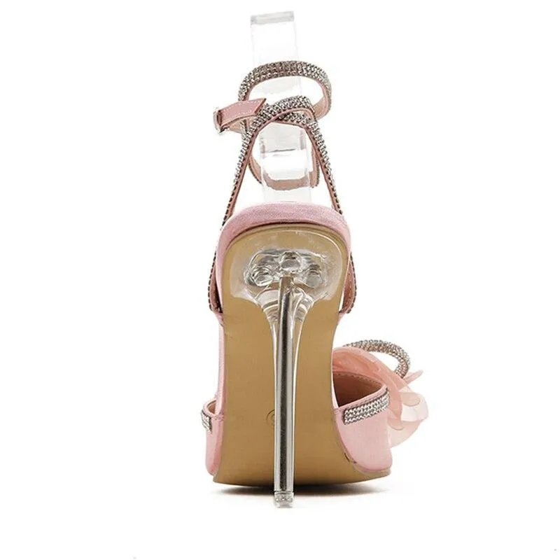 Pink Pumps Crystal  Summer Lady Shoes