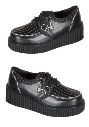Pinstripe Platform Creeper Shoes