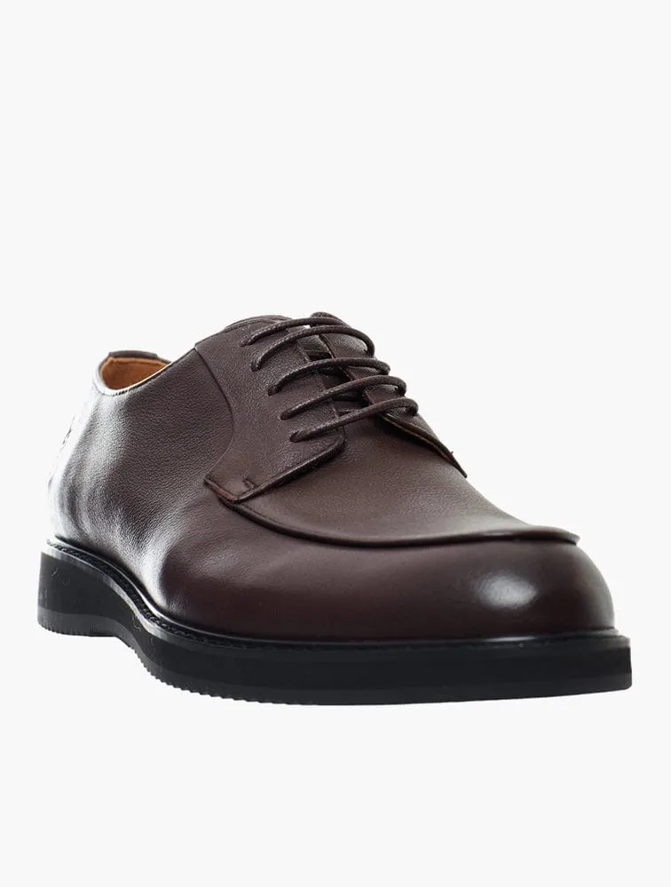 Polo Pebbled Derby Lace Up Brown