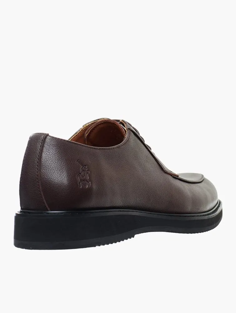 Polo Pebbled Derby Lace Up Brown