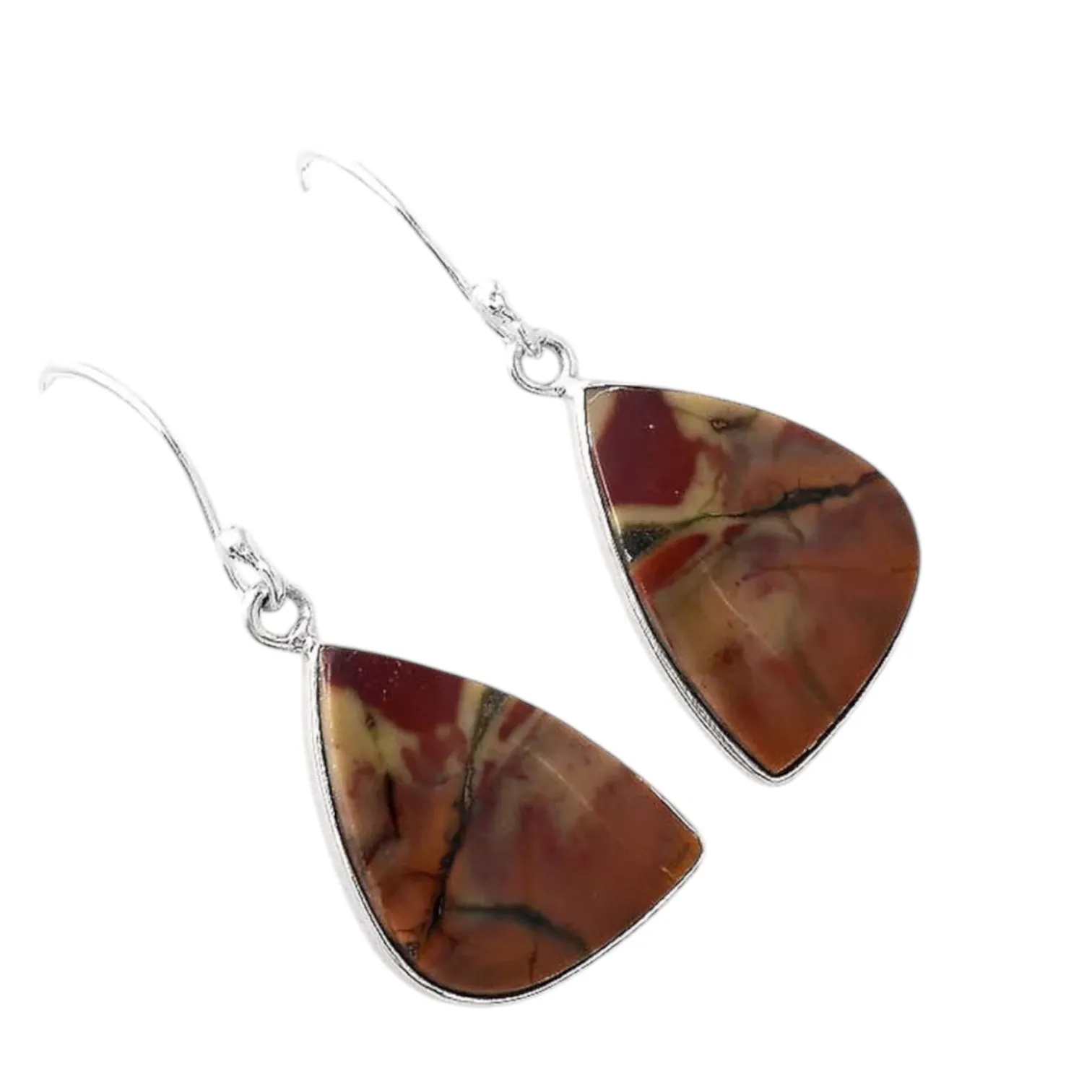 Polychrome Jasper Solid 925 Sterling Silver Earrings
