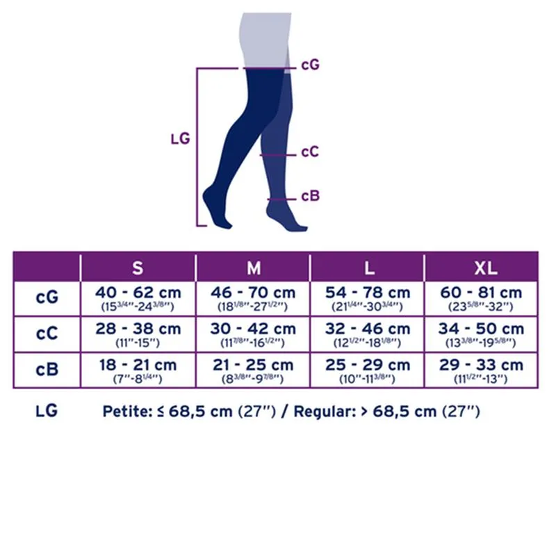 PR/1 JOBST ULTRASHEER WOMEN, THIGH HIGH W/SIL LACE BAND, 20-30MMHG, LG, SUNTAN, CLOSED TOE