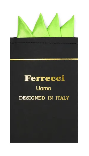 Pre-Folded Microfiber Lime Green Handkerchief Pocket Square
