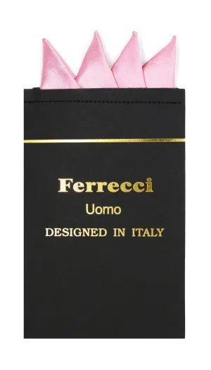 Pre-Folded Microfiber Pink Handkerchief Pocket Square