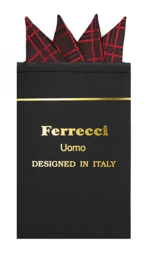 Pre-Folded Microfiber Red Stripe Handkerchief Pocket Square
