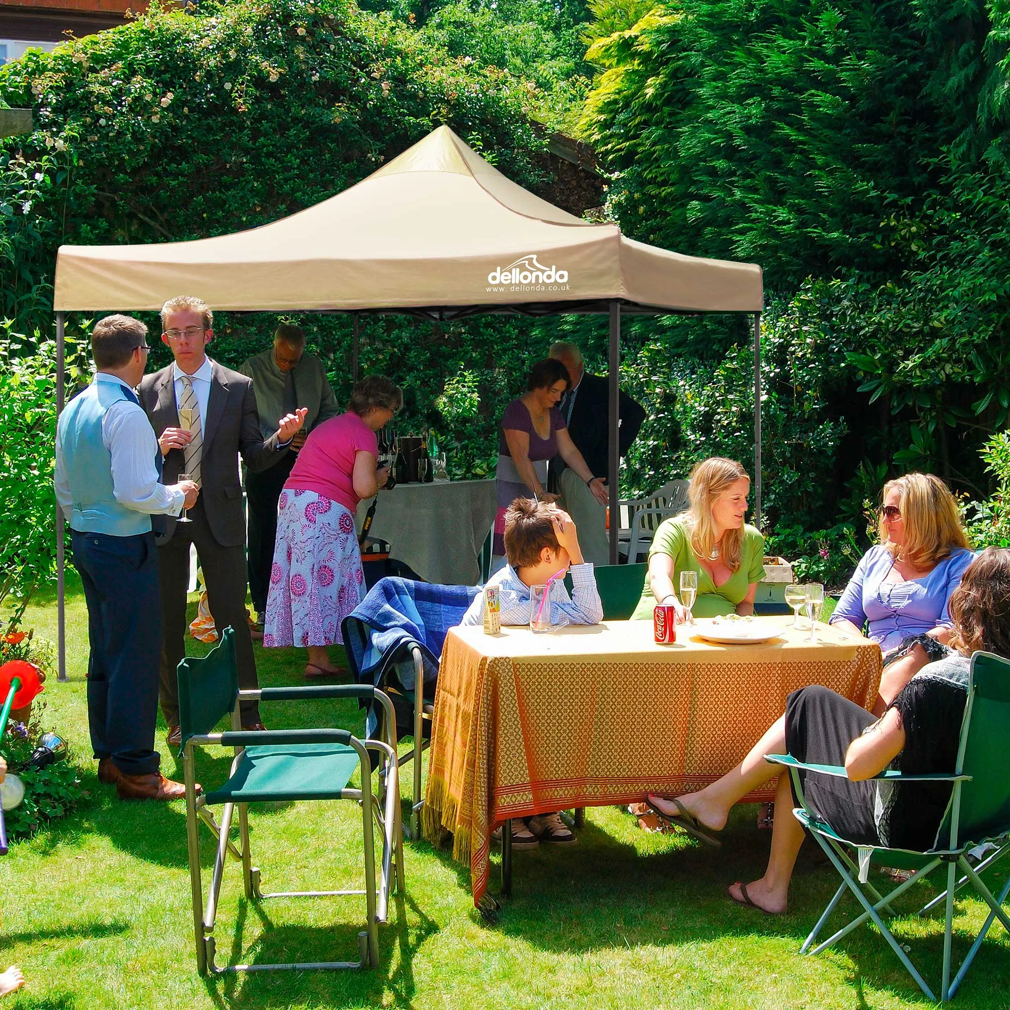 Premium 3x3m Pop-Up Gazebo, Water Resistant, Carry Bag, Stakes & Weight Bags - Beige - DG130