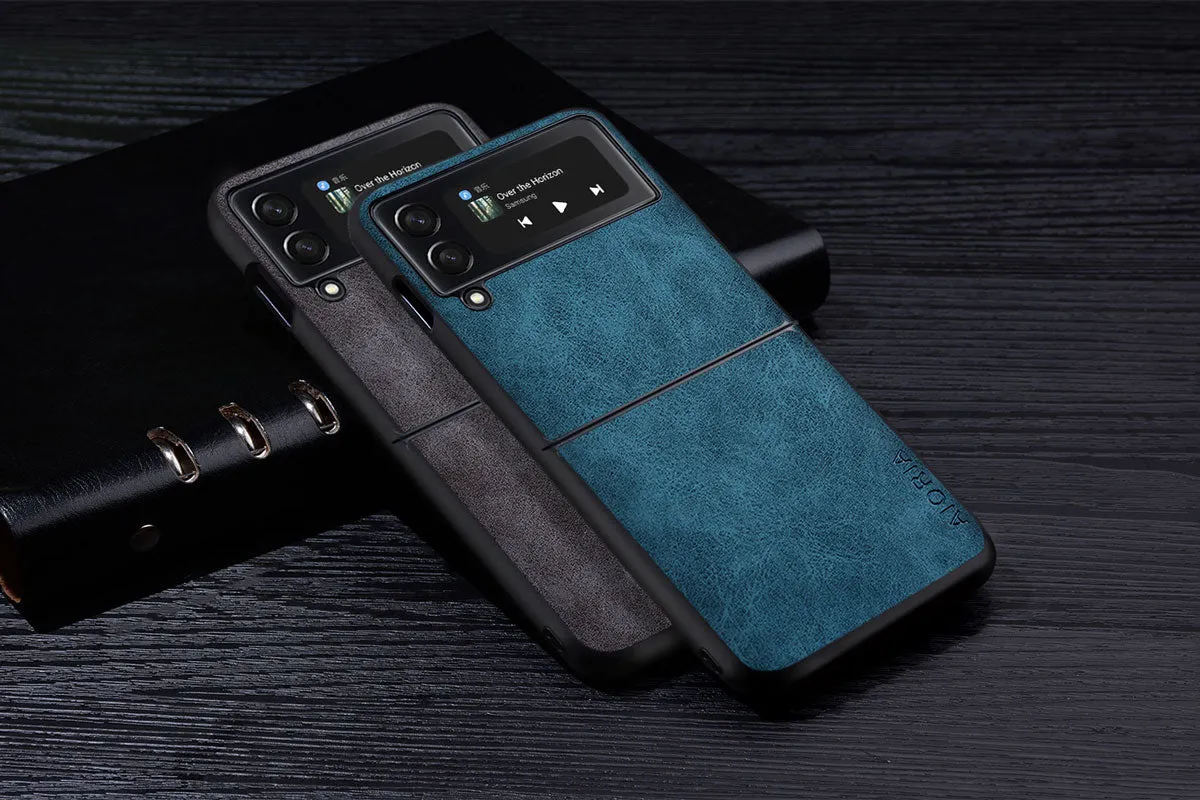 Premium PU Leathe Case for Samsung Galaxy Z Flip 3 Scratch-Resistant Solid Color Cover for Samsung Galaxy Z Flip3 zflip3 5G Case