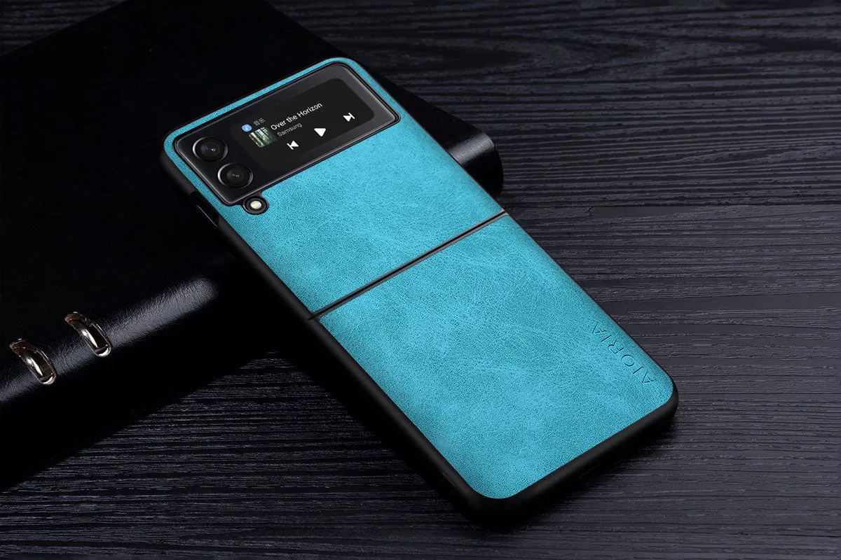 Premium PU Leathe Case for Samsung Galaxy Z Flip 3 Scratch-Resistant Solid Color Cover for Samsung Galaxy Z Flip3 zflip3 5G Case