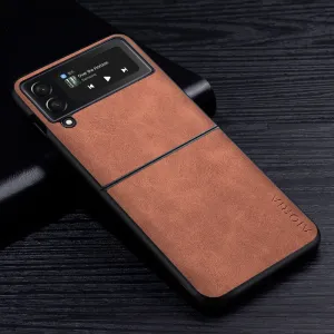 Premium PU Leathe Case for Samsung Galaxy Z Flip 3 Scratch-Resistant Solid Color Cover for Samsung Galaxy Z Flip3 zflip3 5G Case