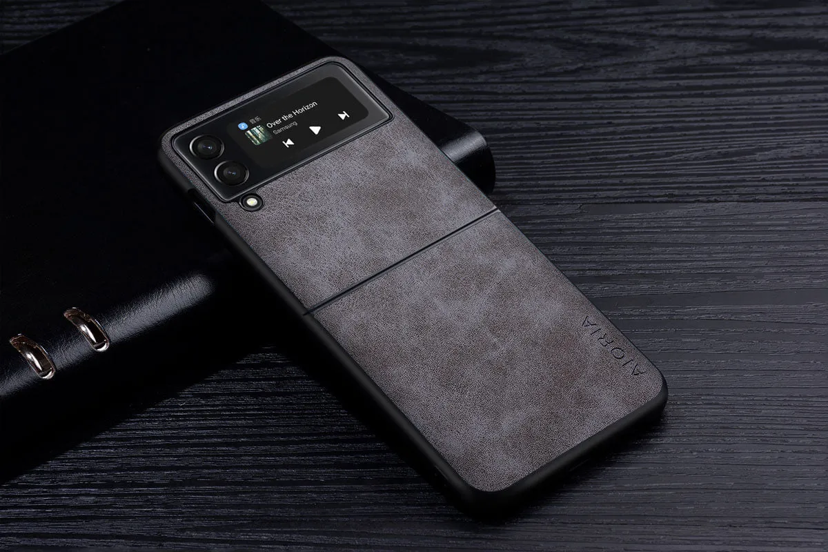 Premium PU Leathe Case for Samsung Galaxy Z Flip 3 Scratch-Resistant Solid Color Cover for Samsung Galaxy Z Flip3 zflip3 5G Case