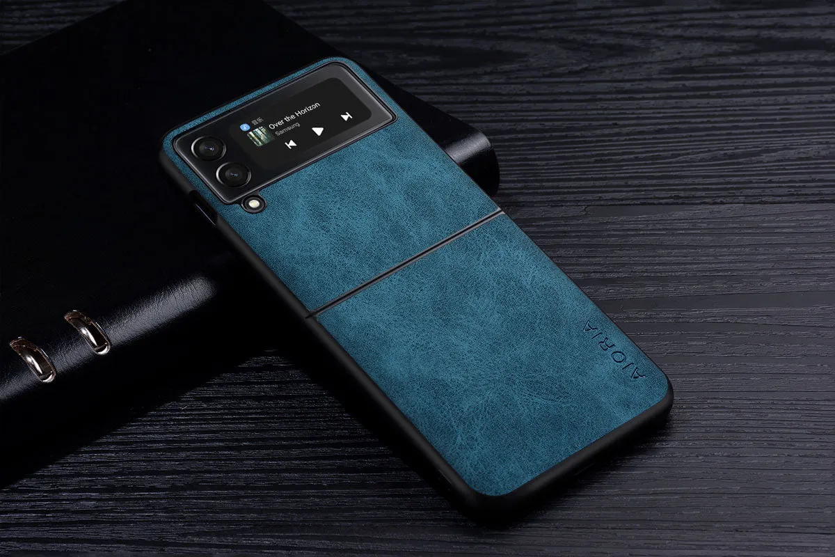 Premium PU Leathe Case for Samsung Galaxy Z Flip 3 Scratch-Resistant Solid Color Cover for Samsung Galaxy Z Flip3 zflip3 5G Case