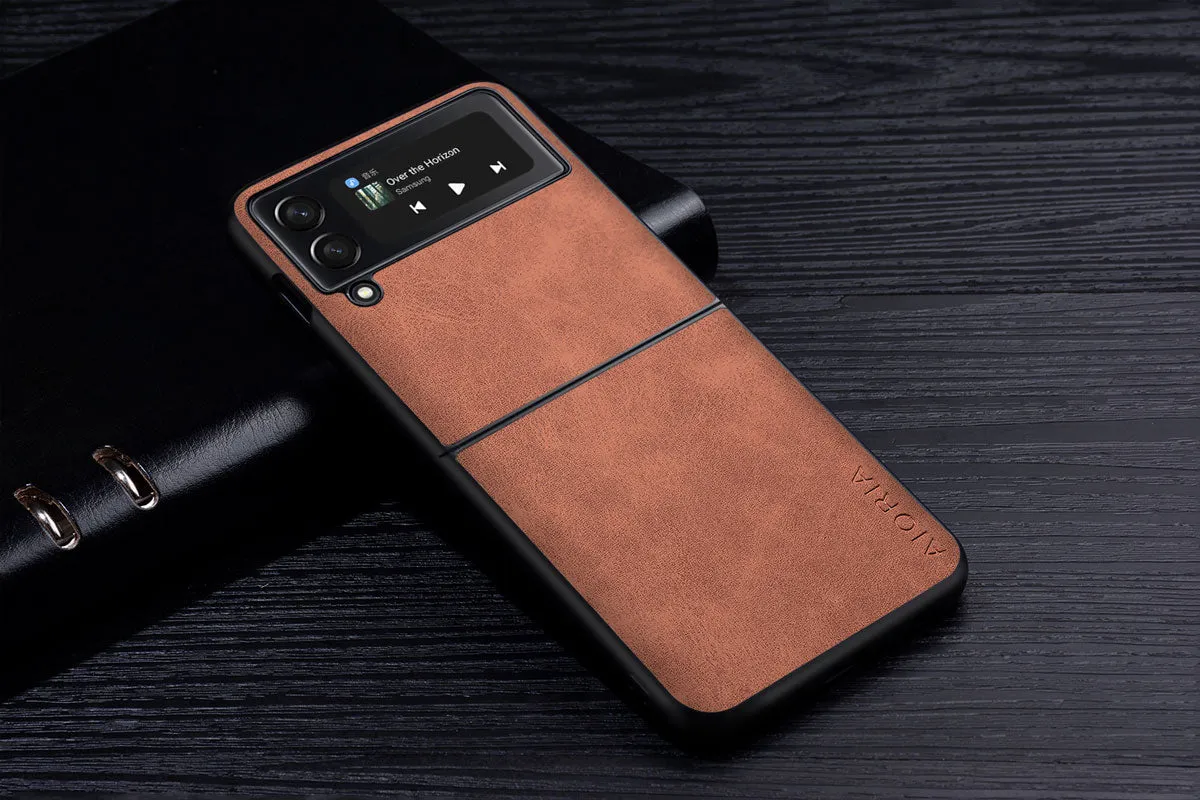 Premium PU Leathe Case for Samsung Galaxy Z Flip 3 Scratch-Resistant Solid Color Cover for Samsung Galaxy Z Flip3 zflip3 5G Case