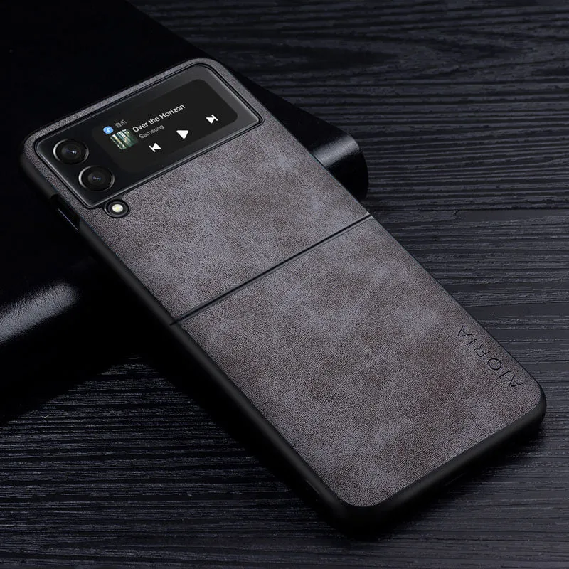 Premium PU Leathe Case for Samsung Galaxy Z Flip 3 Scratch-Resistant Solid Color Cover for Samsung Galaxy Z Flip3 zflip3 5G Case