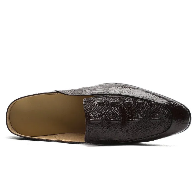Print Casual Slippers Loafers Male Pointed Toe Sandals