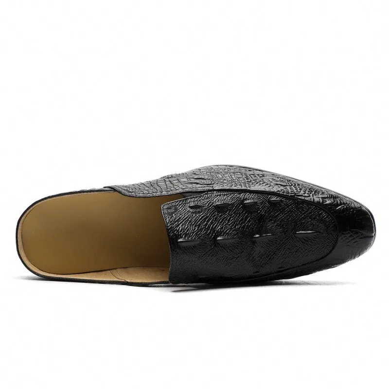Print Casual Slippers Loafers Male Pointed Toe Sandals