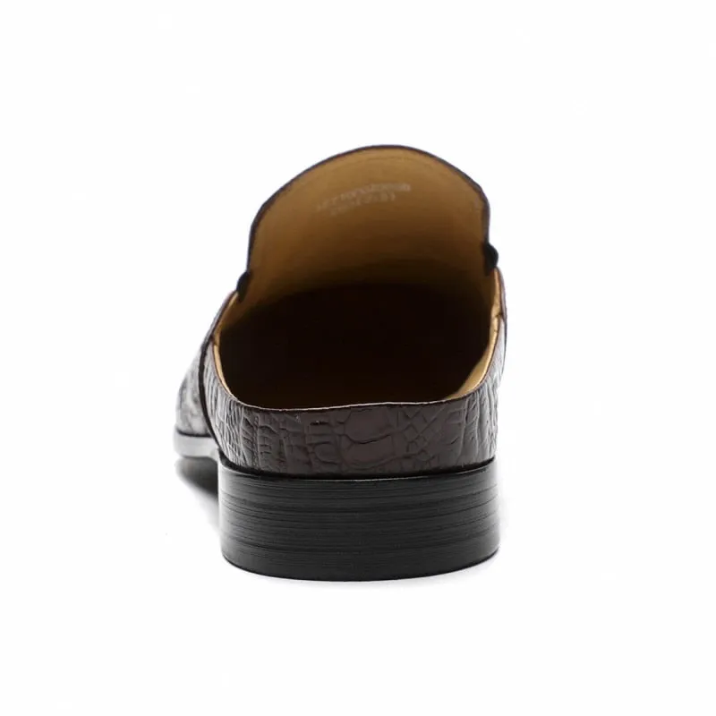 Print Casual Slippers Loafers Male Pointed Toe Sandals