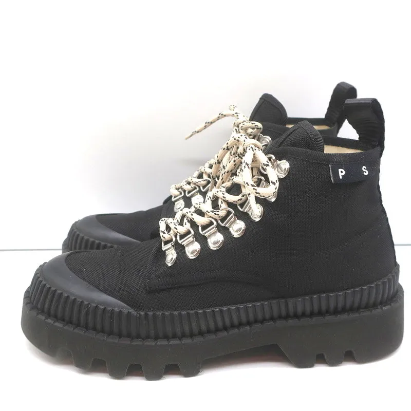 Proenza Schouler City Lug Sole Ankle Boots Black Nylon Size 41
