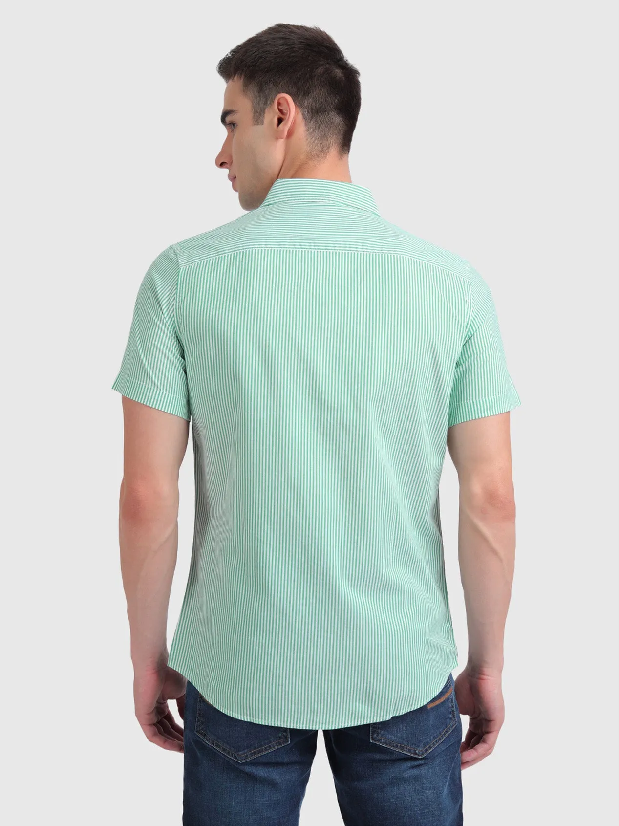 Pure Cotton Oxford Shirt with Stripes
