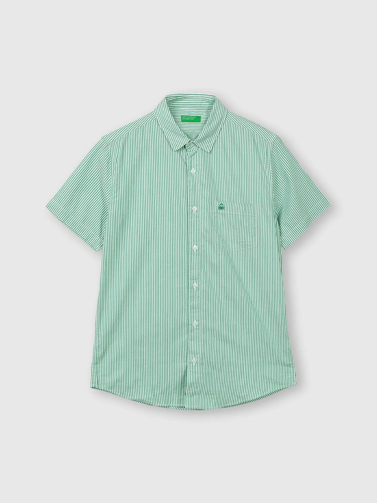 Pure Cotton Oxford Shirt with Stripes