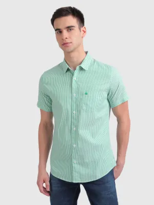 Pure Cotton Oxford Shirt with Stripes