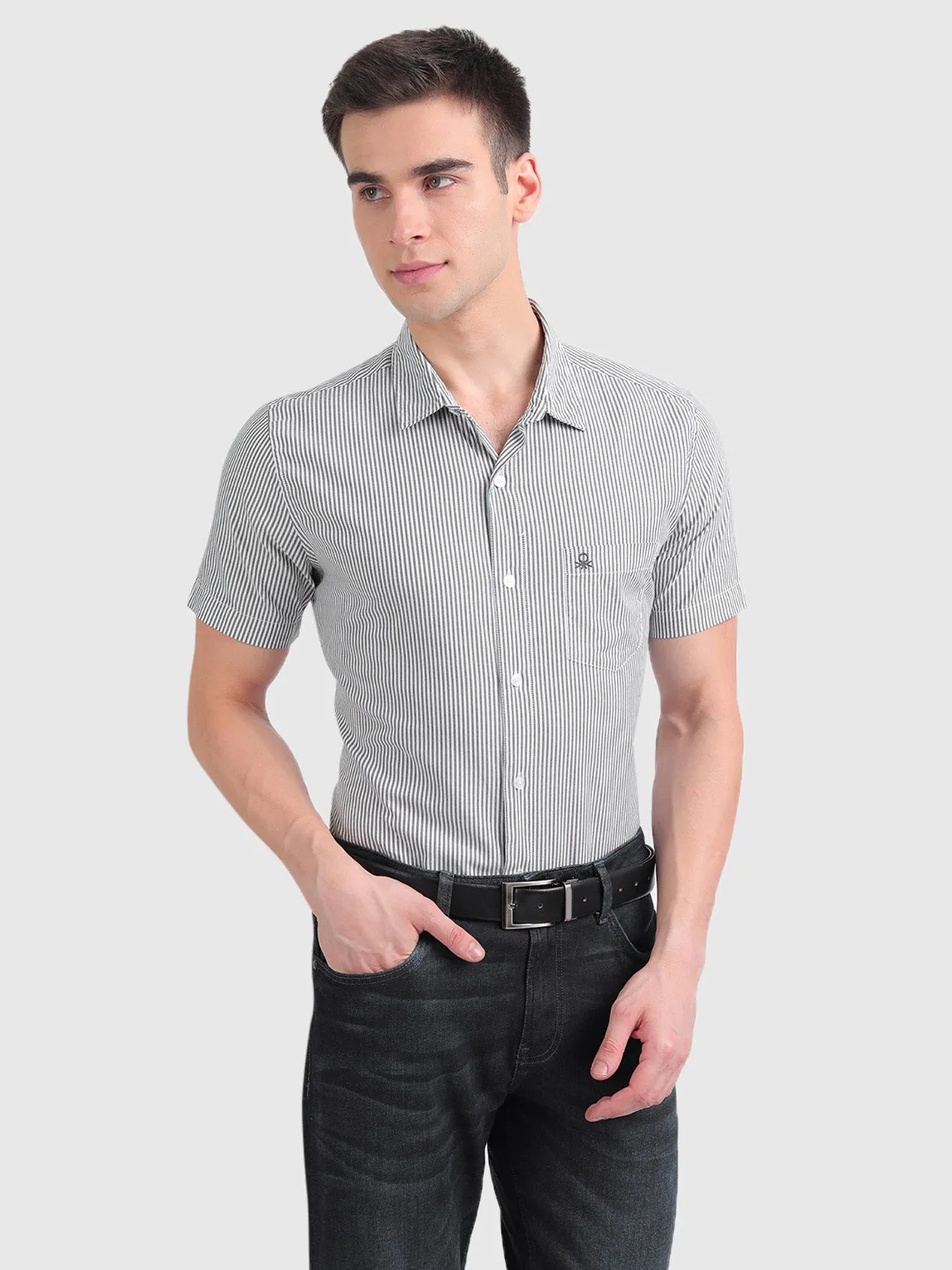 Pure Cotton Striped Oxford Shirt