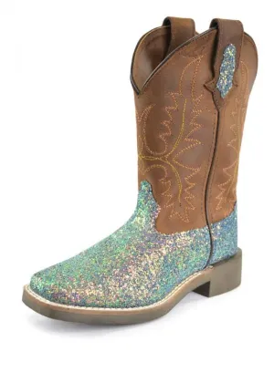 Pure Western Boots Kids Sadie Blue Glitter (PCP78069C)