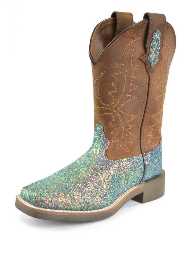 Pure Western Boots Kids Sadie Blue Glitter (PCP78069C)