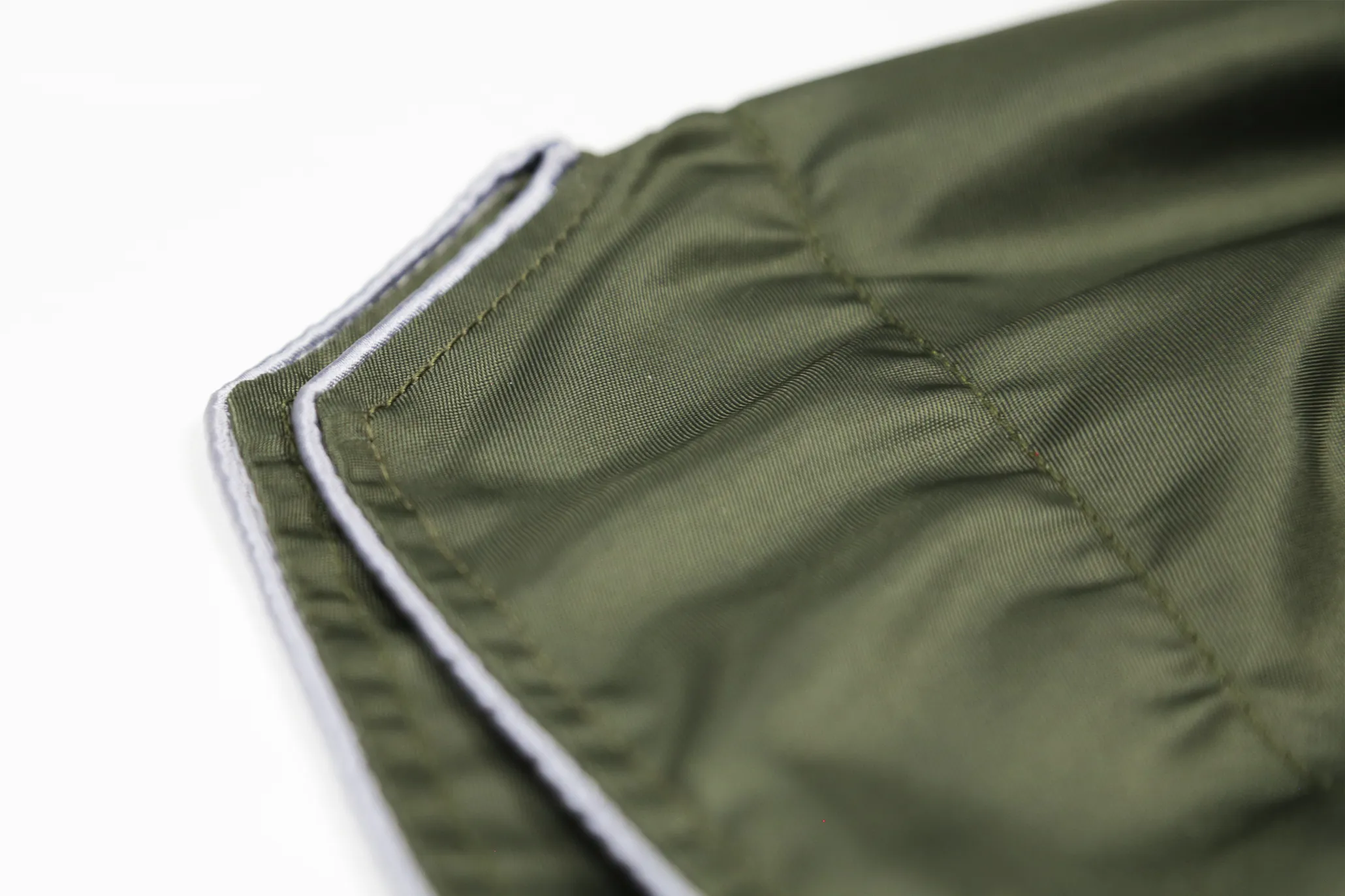 "Omega 2.0" Nylon Muay Thai Shorts (Olive / Silver)