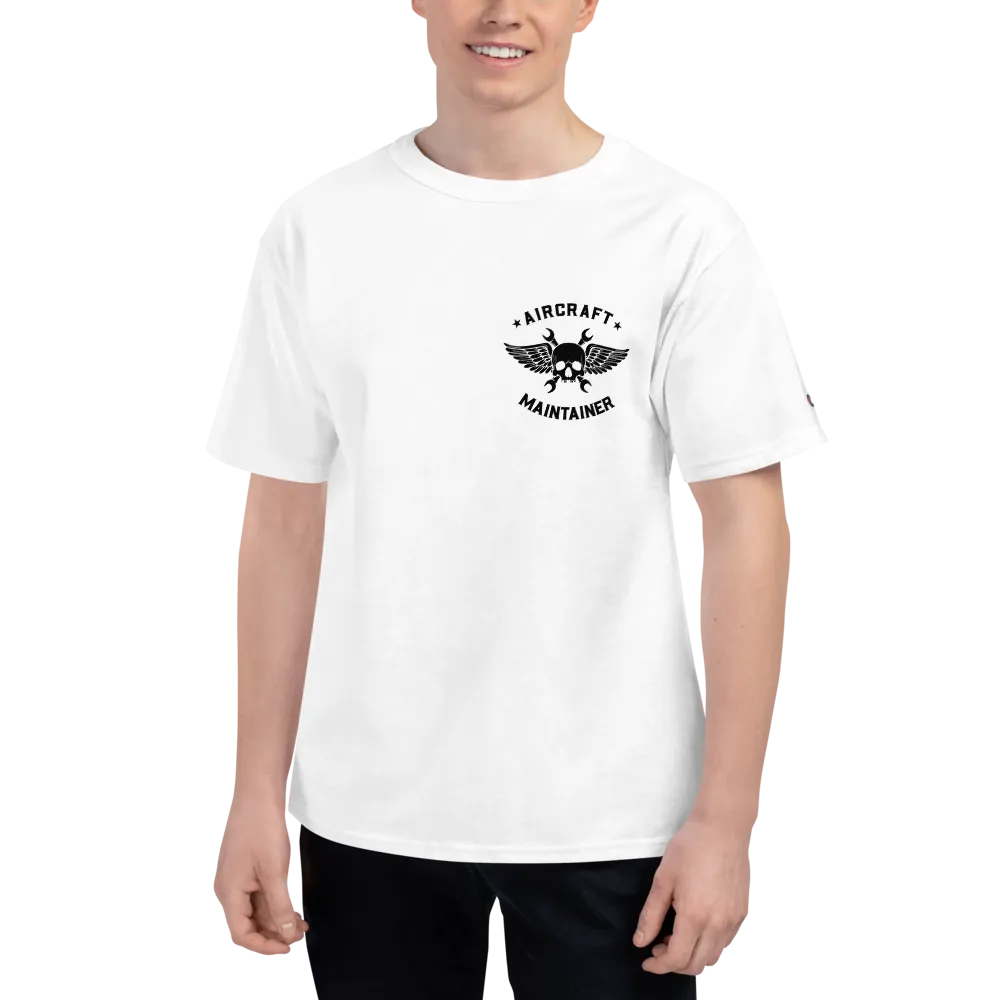 "Wash in Oil Rinse in Jet Fuel" Champion Tee