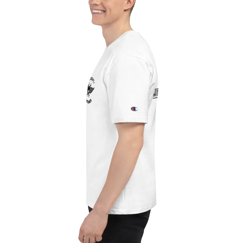 "Wash in Oil Rinse in Jet Fuel" Champion Tee