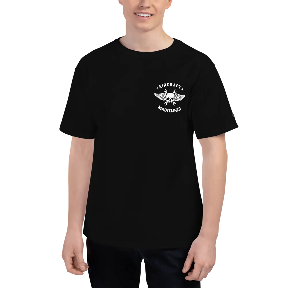 "Wash in Oil Rinse in Jet Fuel" Champion Tee