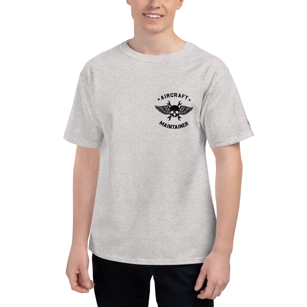 "Wash in Oil Rinse in Jet Fuel" Champion Tee