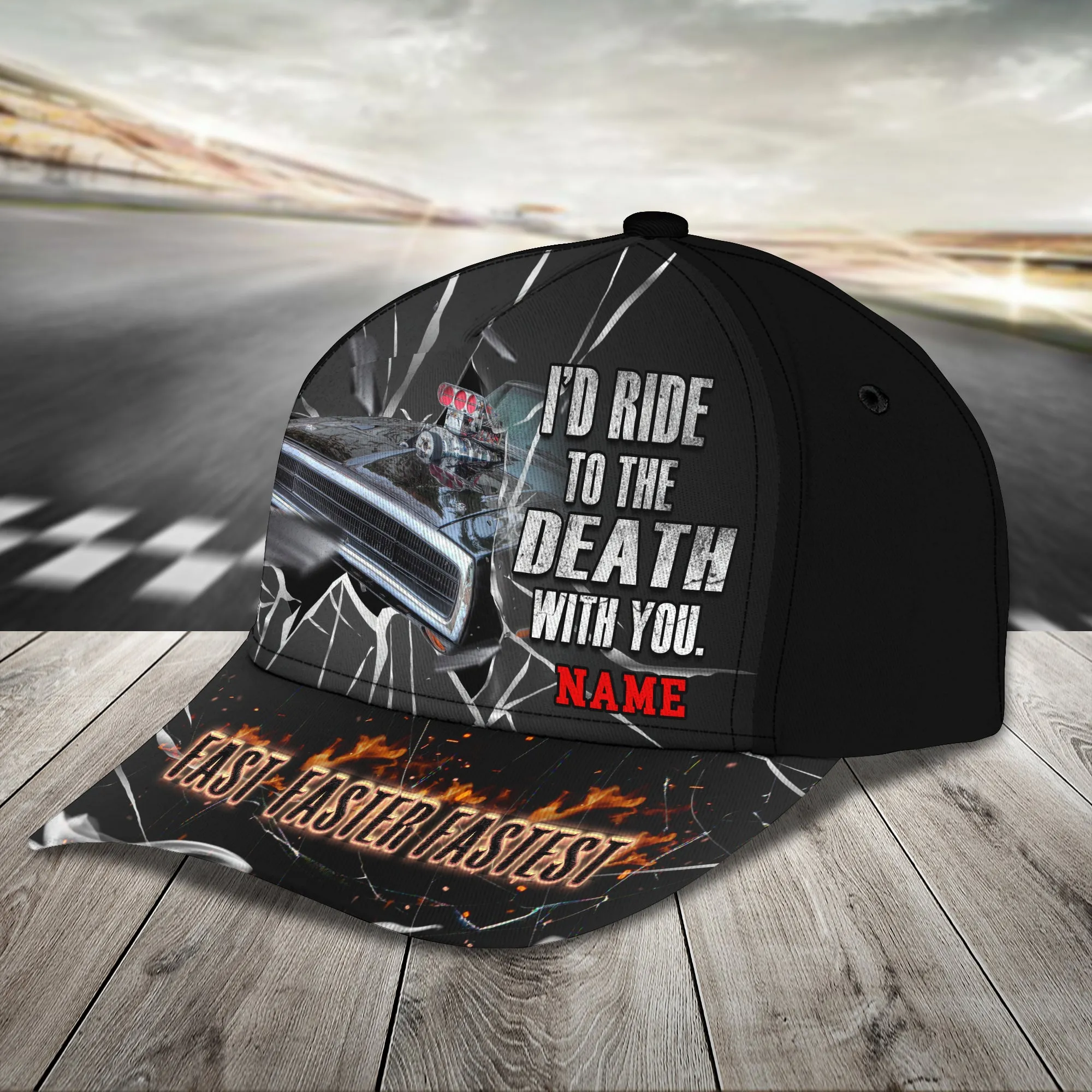 Racing Till The Death - Personalized Name Cap - Loop - H9h3-397