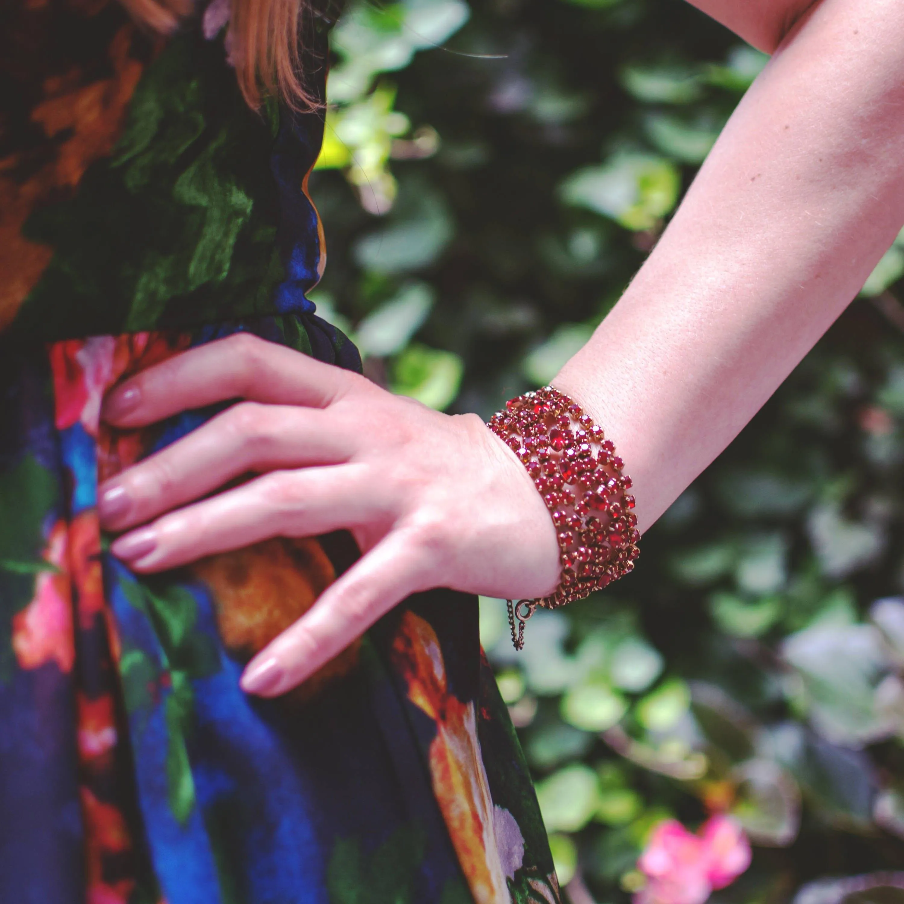 Red Rhinestone Bracelet