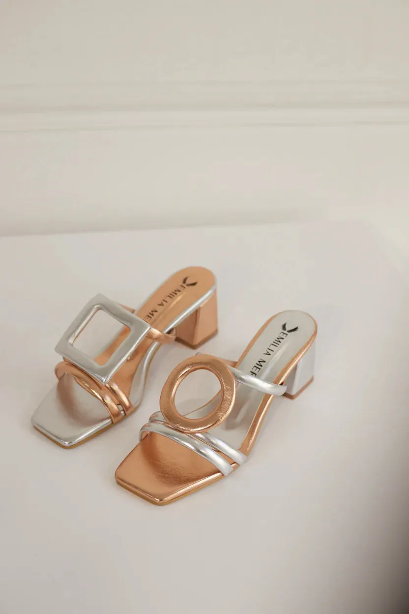 Retro Glam Heel-Rose/Silver