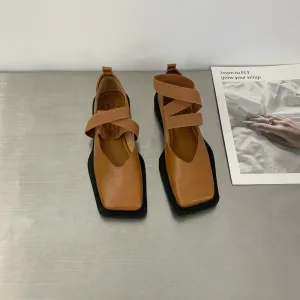 Retro Square Toe Shoes