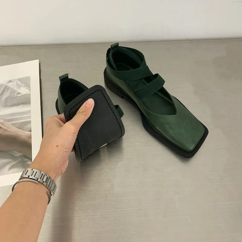 Retro Square Toe Shoes