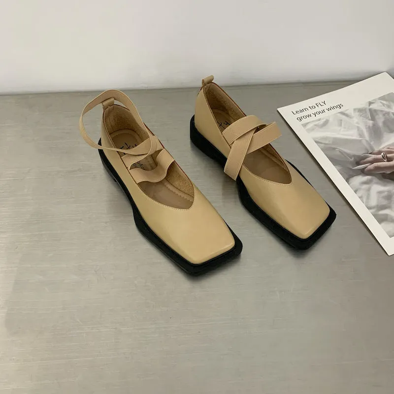 Retro Square Toe Shoes