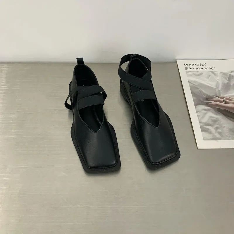 Retro Square Toe Shoes