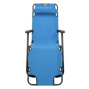RHC-202 Portable Dual Purposes Extendable Folding Reclining Chair Blue