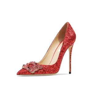 Rhinestone Pointed Toe Crystal Pumps