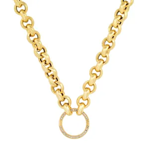 ROLO CHAIN w/ DIAMOND CIRCLE ENHANCER, 14kt GOLD