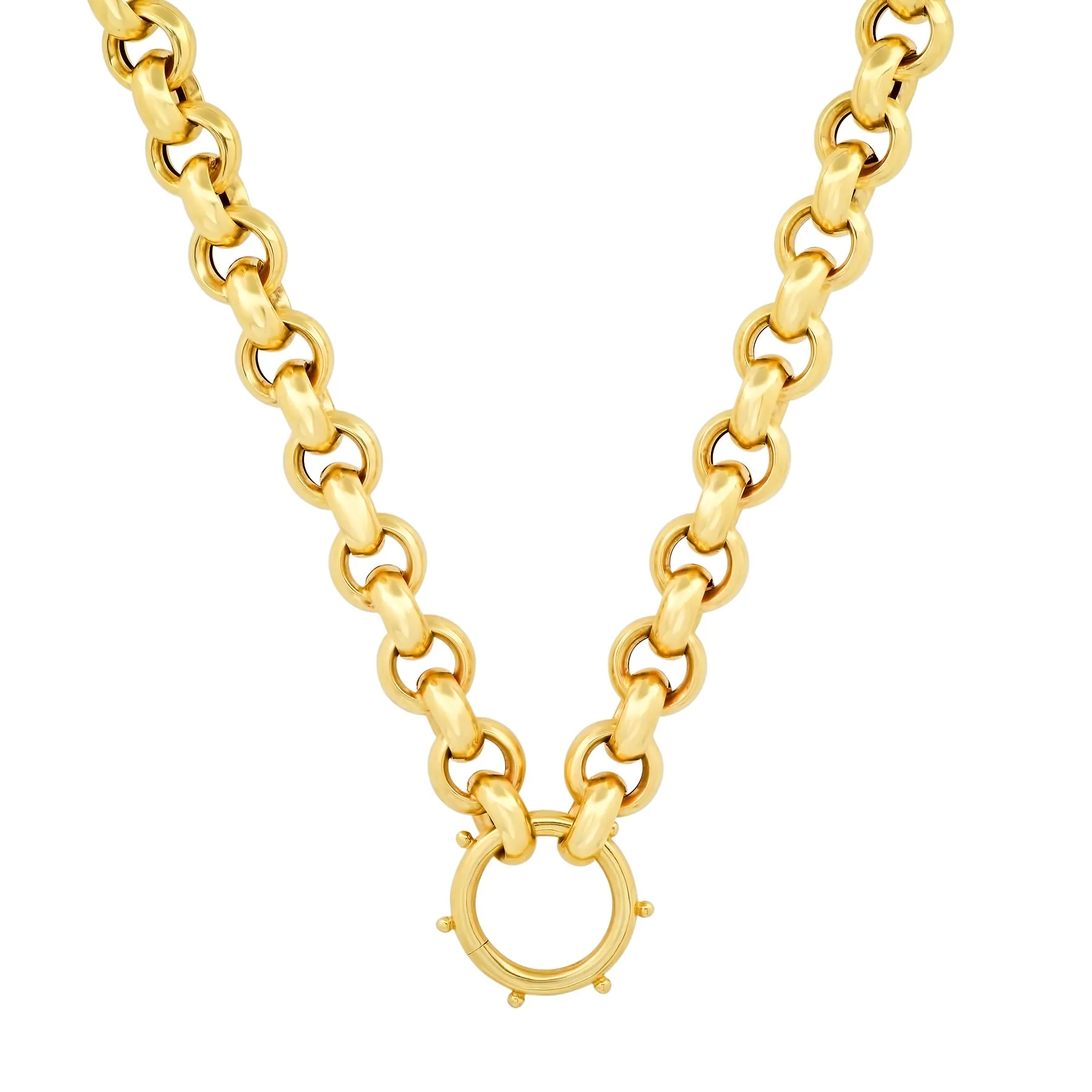 ROLO CHAIN w/ SHIPWHEEL ENHANCER 14kt GOLD