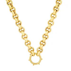 ROLO CHAIN w/ SHIPWHEEL ENHANCER 14kt GOLD