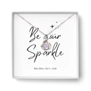 Round Knot Pendant Necklace with Cubic Zirconia