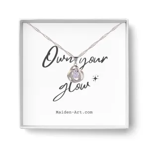 Round Knot Pendant Necklace with Cubic Zirconia