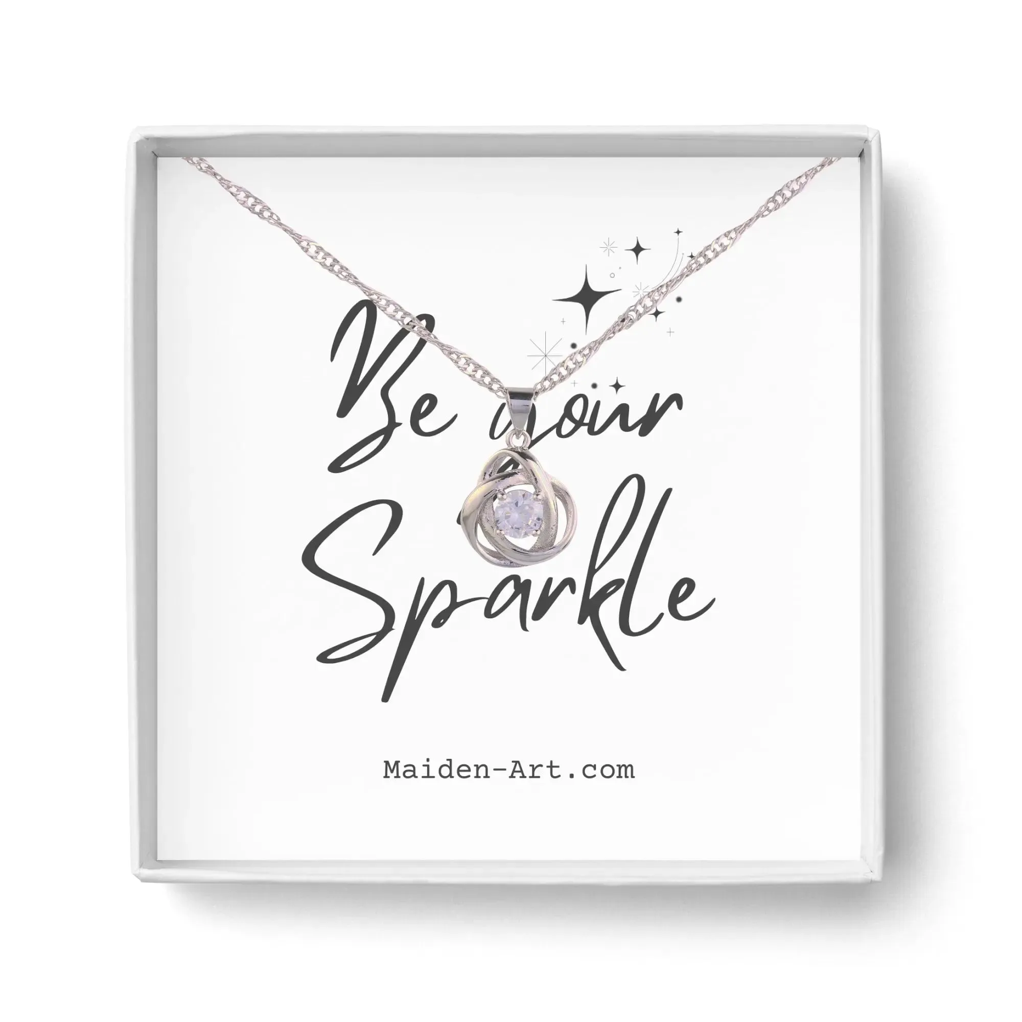 Round Knot Pendant Necklace with Cubic Zirconia